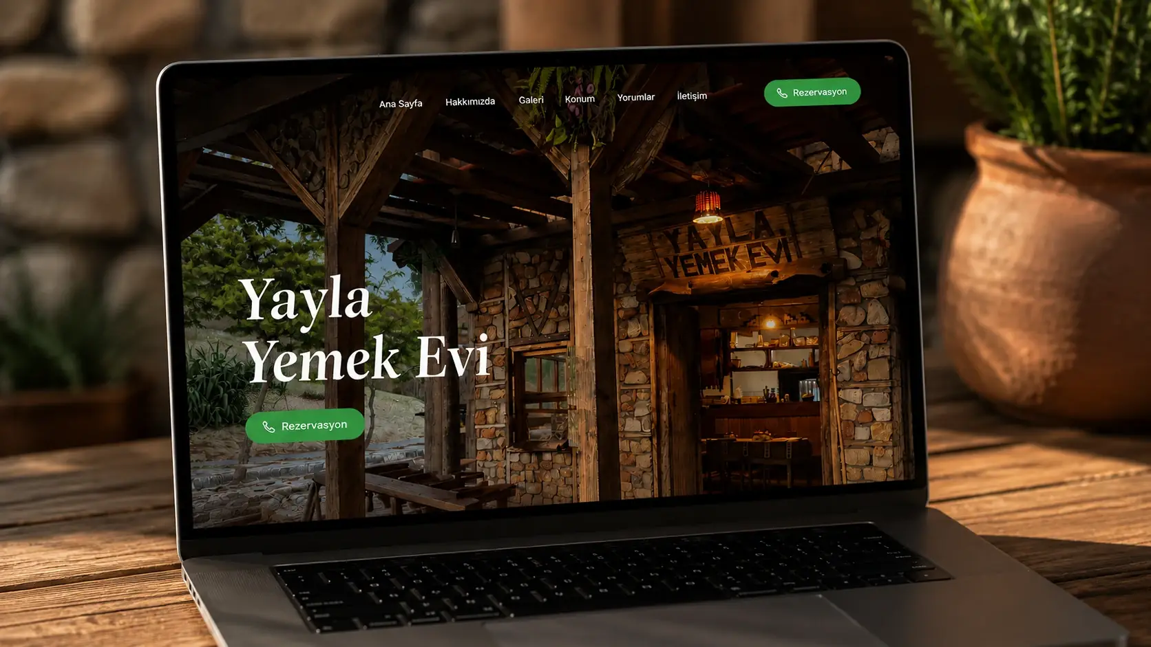 Yayla Yemek Evi — responsive restaurant website by Asil Türkmen for a village restaurant in North Cyprus, built with React